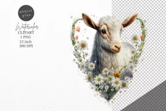 Animals clipart, Goat clipart, Daisies clipart Product Image 1