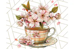 Vintage Floral Teacup Clipart PNG, Blooming Teacups Clip Art Product Image 3