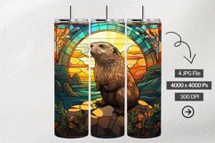 Lemming Stained Glass Square Coaster - 04 Variations Product Image 1