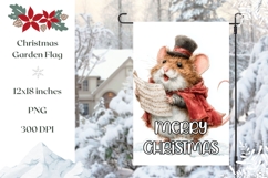 Merry Christmas Garden Flag, Christmas Mouse PNG Product Image 1