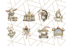 Vintage Carnival Animals Clipart PNG, Retro Circus Elements Product Image 7