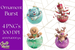 Christmas Ornament Clipart PNG Cute Holiday Illustrations Product Image 1