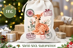 Cartoon Christmas Deer Santa Sack, Winter Gift Bag Product Image 1