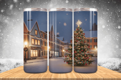 Winter Wonderland Snowflake PNG, Icy Tree 20oz Tumbler wrap Product Image 1