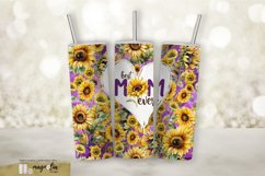 Mother day, Best mom ever, sunflower sublimation tumbler png Product Image 1