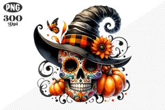 Halloween Skull Sublimation - Clipart PNG Design Product Image 1
