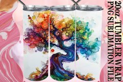 Vibrant Chic Spring Tree Tumbler Wrap: 20oz Sublimation Product Image 1