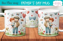 Happy Father's day mug wrap PNG | Cute Grandfather mug png Product Image 2