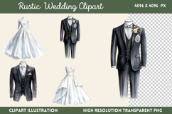Rustic Wedding Clipart PNG Product Image 1