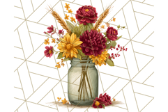 Fall Mason Jar Flowers PNG Clipart Product Image 3