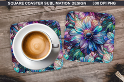 Flowers Coaster Sublimation, Spring Coaster PNG Design Product Image 1