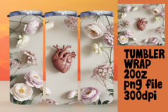 FLAWLESS 20oz Tumbler Graphic , 3D Heart Product Image 1