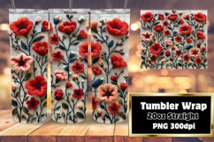 3D Embroidered Flower Pattern Tumbler Wrap - Spring Wonder Product Image 1