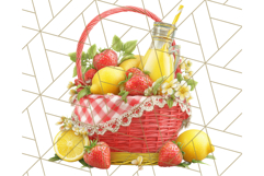 Strawberry Red Lemon Yellow Summer Clipart PNG, Summer Icons Product Image 3