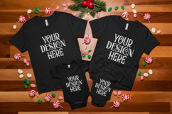 Christmas Family Matching Flat Lay T-Shirt Mockups Product Image 1