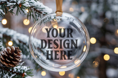 Acrylic Christmas Ornament Mockup , christmas ornament mocku Product Image 1