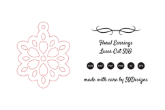 Floral Earrings Laser Cut SVG Product Image 2