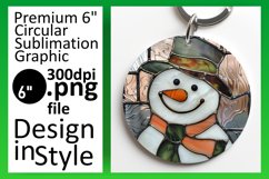 3D Snowman Stained Glass Holiday Keychan PNG Product Image 1