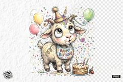 Whimsical Birthday Farm Animals PNG Clipart Product Image 1