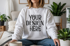 White Gildan 18000 Sweatshirt Model Mockups, Product Image 1