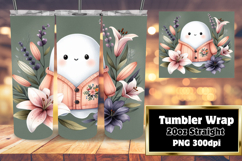 GIFT-WORTHY 20oz Tumbler Template , Cute Ghost Product Image 1