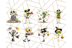 Quirky Skeleton Clipart PNG, Funny Halloween Bones Art Product Image 7