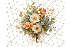 Fall Flower Bouquets Clipart PNG, Autumn Floral Clip Art Product Image 3
