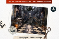 Gothic Halloween background - Hollow Eve Procession Backdrop Product Image 1