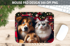 Christmas Dog Mouse Pad Sublimation - Animal PNG Design Product Image 1