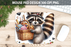 Watercolor Raccoon Mouse Pad Sublimation - Animal PNG Product Image 1