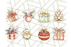 Vintage Christmas Ornaments and Presents PNG Holiday Clipart Product Image 7