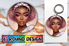 Cheerful Circle Keychains Design, 3D Heart Product Image 1