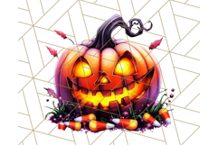 Bright Halloween Dinosaur PNG Clipart with Holiday Elements Product Image 3