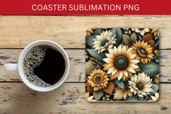 square coaster - sunflowers pattern Product Image 1