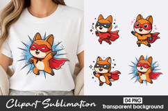Cute Super Fox Clipart PNG Product Image 1