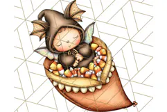 Halloween Fairy Clipart PNG, Spooky Cute Character Art Product Image 3