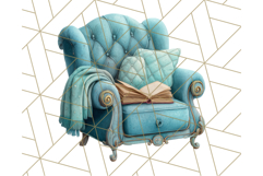 Whimsical Library Clipart with Cozy Readers and Books Product Image 3
