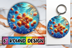 Whimsical Keychain Circle Sublimation, 3D Fruits Product Image 1