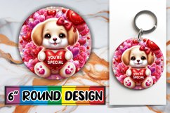 Enchanted Round Keychains PNG, Valentines Product Image 1