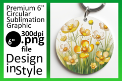 Cute Flamingo with Flowers Round Design PNG Product Image 1