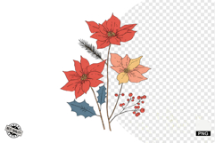 Christmas Doodle Wildflowers Clipart Product Image 1