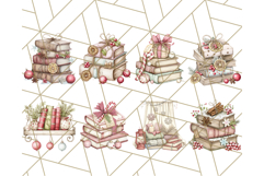 Christmas Book Clipart, Festive Reading PNG Illustrations Product Image 7