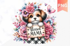 Blessed mama Sublimation - Mother&#039;s Day Clipart PNG Product Image 1