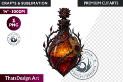 Magical Potion Bottles PNG, Fantasy Witchcraft Clipart witch Product Image 1