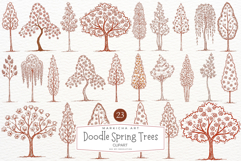 Doodle Spring Trees Clipart Product Image 1
