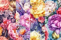 Watercolor Flowers Digital Papers Product Image 2