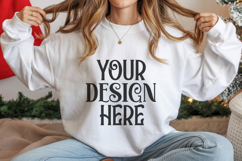 Christmas Gildan 18000 Ash Crewneck Sweatshirt Mocku Product Image 1
