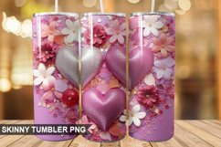 3D Valentine's Day Tumbler Design | Sublimation Wrap 20 Oz Product Image 1