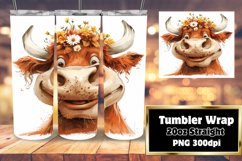 Amusing Farm Cow Watercolor Tumbler Wrap - 20oz Product Image 1