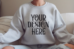 Ash Gildan 18000 Sweatshirt Mockup,G18000 Crewneck Sweatshir Product Image 1